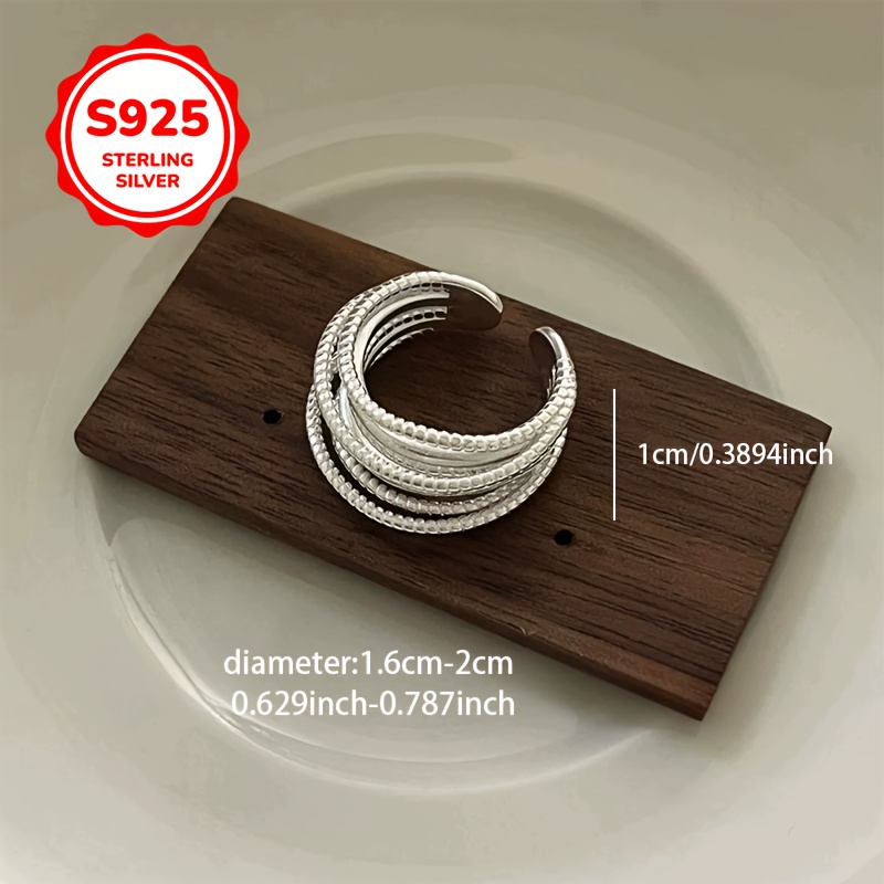 925 Silver Hypoallergenic Open Ring Spiral Adjustable Ring